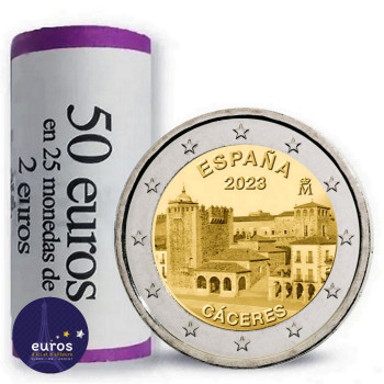 Rouleau 25 x 2€ commémoratives ESPAGNE 2023 - Vieille ville de Cáceres - UNESCO - UNC
